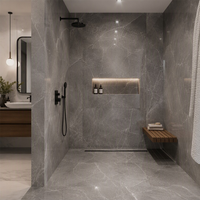 Kit de panneaux muraux de douche imperméables SPC Statuario blanc 1220x2440mm 5mm pour salle de bain