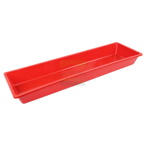 Abreuvoir en <span class=keywords><strong>plastique</strong></span> PP rouge de 1 m pour moutons et chèvres, facile à nettoyer, empilable, abreuvoir pour animaux de ferme - Product Image 3