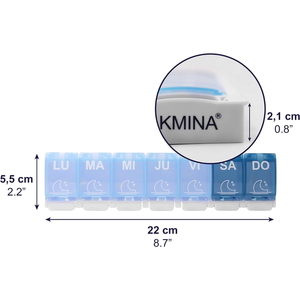 Pastillero Semanal de 4 Compartimentos para el Hogar, Pastilleros Semanales Grandes, Organizador de Pastillas KMINA K40059 - Product Image 3