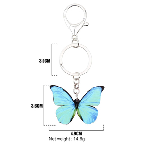 <span class=keywords><strong>Morpho</strong></span> <span class=keywords><strong>menelaus</strong></span> bướm Móc chìa khóa cho phụ nữ Xe túi ví Nhẫn Mặt dây chuyền quyến rũ - Product Image 2