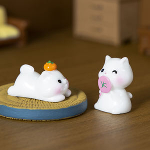 6 StylesResin Estilos chinos Gato Bandeja Figuritas para Interior Vacío Almacenamiento Llaves Receptor Decoración Accesorios Objeto para el hogar - Product Image 5