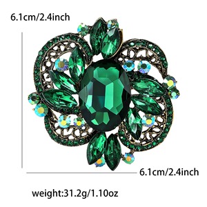 Broche Fleur en Strass Grande Broche Fleur en Cristal Alliage pour Mariage, Bouquets, Chapeaux, Robes, Sacs, Femmes et Filles - Product Image 5