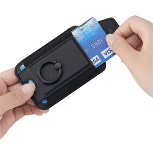 Porte-cartes en cuir magnétique étui portefeuille porte-anneau pour <span class=keywords><strong>iPhone</strong></span> 15 14 13 <span class=keywords><strong>12</strong></span> Pro Max housse de portefeuille accessoires de sac - Product Image 3