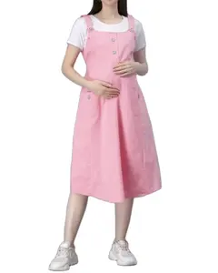 Fashion Wholesale Colorful Overall Dress 100% Cotton Women's Suspender Skirt Maternity Pinafore Dress