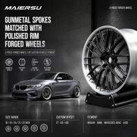 Jantes forgées Y-Spoke 5x112 Matte Gunmetal 2 pièces 5x120 pour BMW Benz Audi A4 Tesla 3/Y 18 19 20 21 22 24 26 pouces