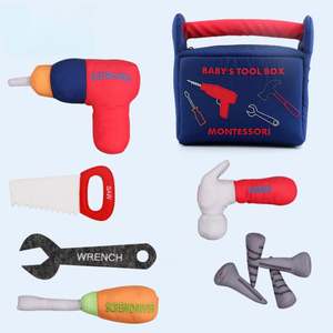 Caja de Herramientas de Peluche Montessori con Logotipo OEM, Kit de Herramientas de Construcción Personalizado, Juego de Imitación de Herramientas para Niños - Product Image 1
