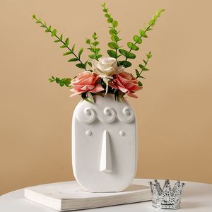 Wholesale Nordic Creative Flower <strong>Vases</strong> Decor White Face Ceramic <strong>Vase</strong> <strong>Set</strong> of <strong>3</strong> Home Decor <strong>Vases</strong> for Wedding Center Piece - Product Image 5