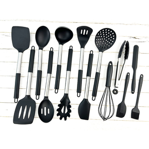Ensemble d'ustensiles de cuisine en silicone avec manche en acier inoxydable, 13 pièces, Eco-Life - Product Image 2