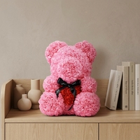 HFlora Bestseller 25cm PE-Schaum Teddy-Rosenbär zum Valentinstag Fabrik-Großhandel Schaumstoff-Blumen Rosenbären mit Geschenkbox