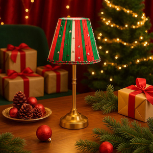 Handmade Hiện Đại Len Giáng Sinh Người Giữ Ngọn Nến Thân Thiện Với Môi AC Powered Hình Bầu Dục Hình Trang Trí Đèn Bàn - Product Image 1