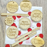 Frohe Weihnachten Cake Topper Set Acryl Glitter Gold Weihnachts mann Alles Gute zum Geburtstag Cupcake Topper Kinder Geschenk Weihnachten Dessert Dekoration
