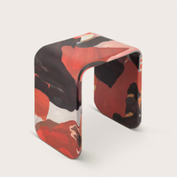 Table basse moderne en plastique renforcé de fibres de verre, peinte à la main, aux couleurs intenses, écologique et durable, pour chambre à coucher