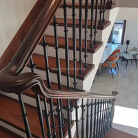 Caractéristiques durables d'intérieur modernes de double poutre de villa de luxe d'escaliers droits de bande de roulement en bois