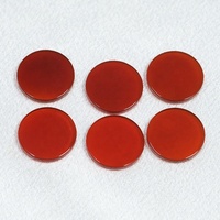 Pierre naturelle Agate rouge double plat pièce de monnaie polie tranches fines agate pierre précieuse en vrac