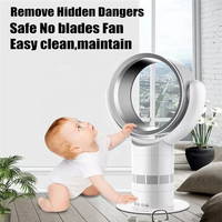 OEM Ventilateur de table de bureau intelligent et silencieux Moteur sans balais à courant continu Télécommande oscillante sans lame Commande numérique Plastique Minuterie 9 heures RV