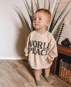 Vêtements pour nouveau-nés, nourrissons et tout-petits, printemps-automne, vêtements décontractés, imprimé lettres, manches longues, col rond, sweat-shirt en coton pour garçons - Product Image 3