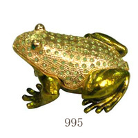 Boîte à bijoux souvenir en cristal de princesse grenouille légendaire, couronne de roi crapaud, boîte à bijoux souvenir, nénuphar