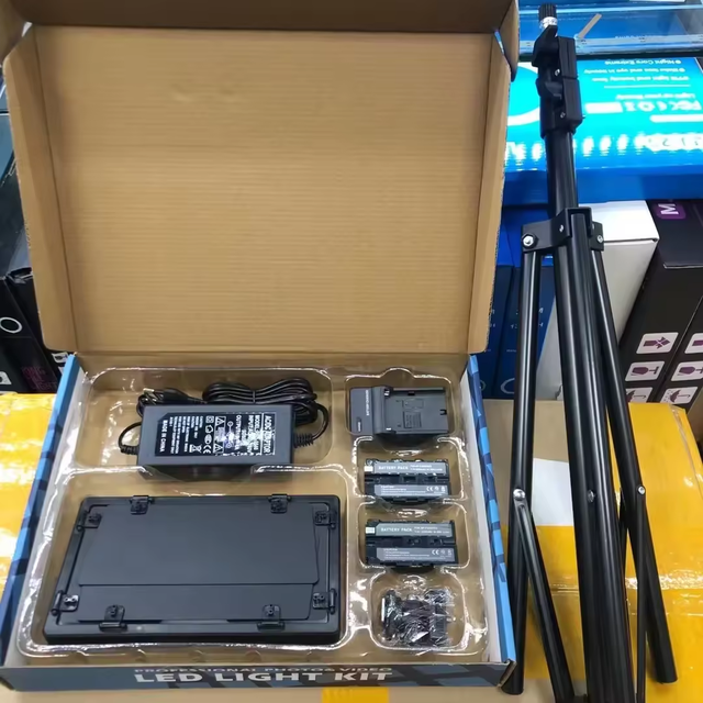 Professional Photo & Video Led Light Kit Vari-colour Pro Led 800 LED Video Light Photography Light with 2 Battery and Charger