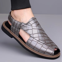 Sandales décontractées d'été pour hommes, grandes tailles 47/48, dessus en microfibre, souples, respirantes, à bout ouvert, pour la plage et l'extérieur