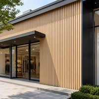 Panneau mural extérieur en WPC, grain de bois naturel, revêtement ASA, façade de magasin, commercial, WYRAX