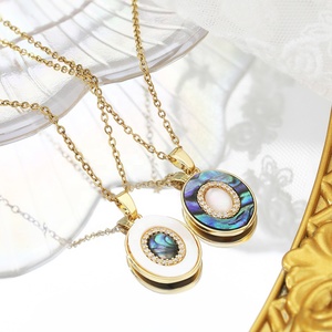 Fy đồ trang sức thời trang quyến rũ & Mặt dây chuyền tự làm bào ngư vỏ bốn lá hoa bướm cỏ ba lá hình bầu dục Mặt dây chuyền quyến rũ cho Vòng cổ làm - Product Image 2