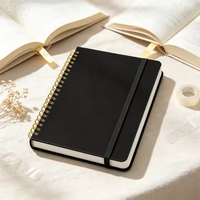Carnet spirale A5 personnalisé avec élastique, reliure dorée, impression de logo OEM, pour le bureau, l'école ou comme cadeau