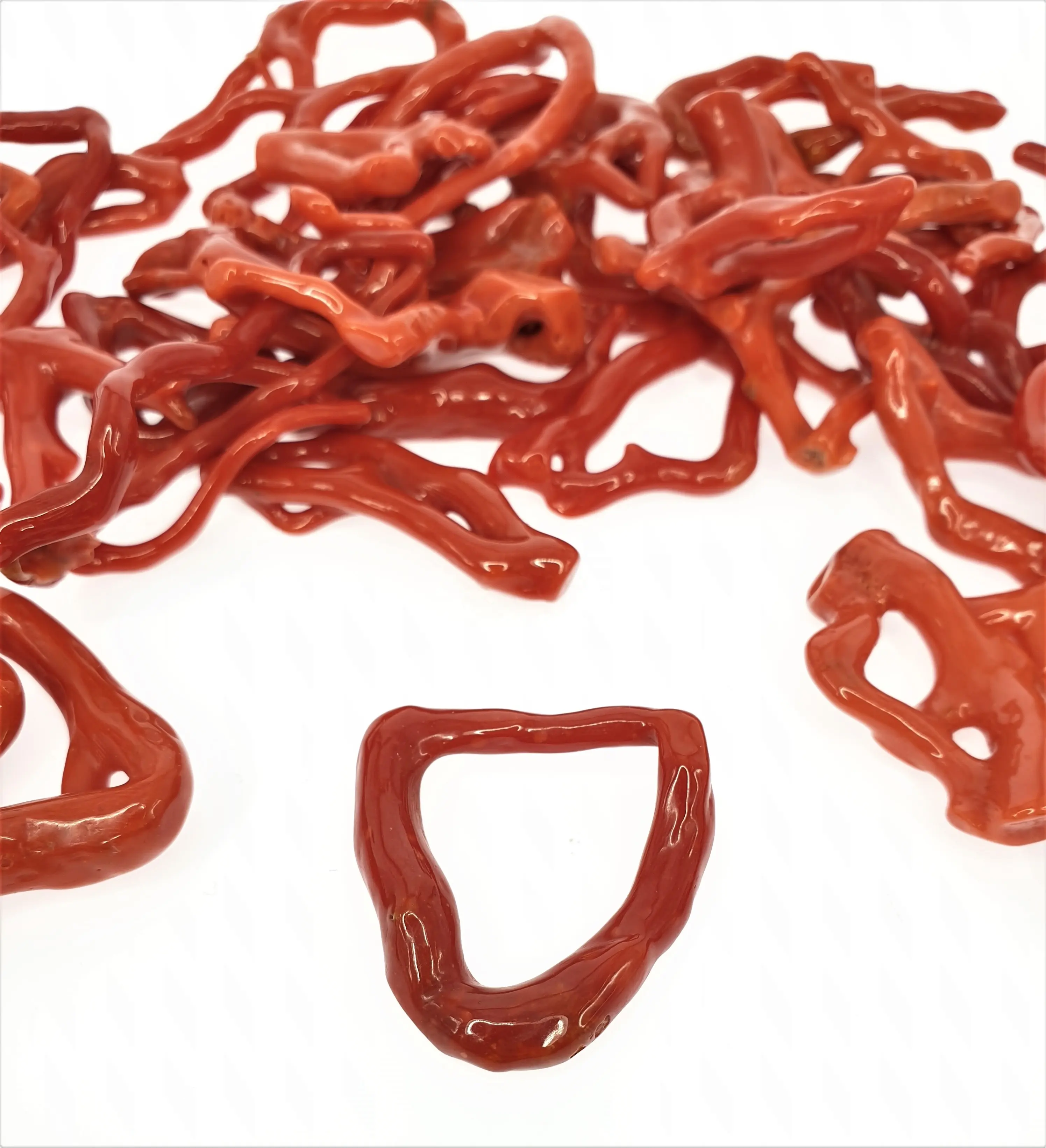 RED ITALIAN CORAL Knot Branch XS-SM orecchini, anelli e ciondolo che fanno cerchio naturale AA da 1.5 a 2.5 CM da 15MM a 25 MM