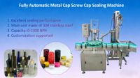 Machine de capsulage entièrement automatique avec alimentateur de bouchons automatique, pour le couvercle de bouteille, la pompe pulvérisatrice à gâchette et le couvercle à vis.