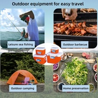 Lot de glacières isothermes 5L, 13L, 26L, 45L pour le stockage extérieur et le camping, en plastique orange et bleu, qualité alimentaire