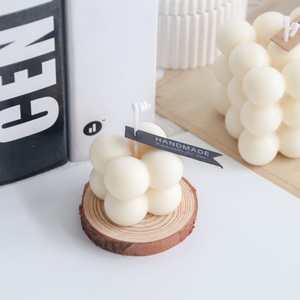 Molde de silicona 3D con forma de cubo, bola, postre, pastel, chocolate, burbuja, de grado alimenticio, para hacer velas de cera de soja, jabón y adornos caseros - Product Image 6