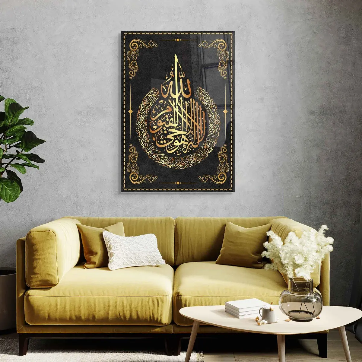 Luxe Moslim Wanddecoratie Moderne Islamitische Kunst Allah Wanddecoratie Kristalglas Schilderijen Islamitische Muur Decor