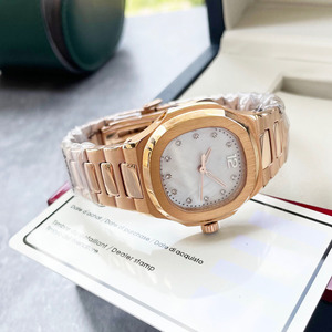 <span class=keywords><strong>Montre</strong></span> de luxe pour femme, sport et affaires, en acier inoxydable, cadran rose nacre, lunette sertie de diamants, mouvement à quartz, 41 mm, <span class=keywords><strong>montre</strong></span>-bracelet pour femme - Product Image 4