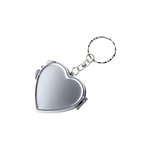 Tùy Chỉnh Mini Trái Tim Hình Bầu Dục Kim Loại Túi Cá Nhân Kích Thước Nhỏ Cầm Tay Mỹ Phẩm Keyring Trang Điểm Gương - Product Image 1