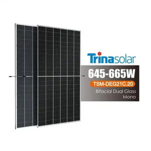 แผงโซลาร์เซลล์กำลังสูง 645w 650w 655w 660w 665w ราคาดีจาก Trina Solar แบบกระจกสองชั้นสองด้าน สำหรับขายส่ง - Product Image 1