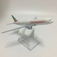 Modèle d'avion Boeing 777-200LR d'Ethiopian Airlines à l'échelle 1/400, modèle en alliage, avion miniature, modèle hautement réalistique pour collection