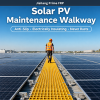 Passerelle en PRV pour panneaux solaires, grille de toiture photovoltaïque, accès de maintenance, composite en fibre de verre, non conducteur, résistant à la corrosion, pont de sécurité