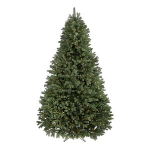 Árbol de Navidad Artificial de Pino Mixto de PVC y PE de 9 Pies de Altura con Luces LED, Decoración para el Hogar, Base de Metal Personalizada - Product Image 1