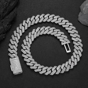 Cadena Cubana de Moissanita Profesional OEM ODM, Plata 925, Certificación GRA VVS1, Collar con Incrustaciones, Bajo MOQ, Servicio de Prototipado Rápido - Product Image 1