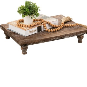 Retro Wooden <b>Desktop</b> <b>Shelf</b> For Candles Plants Decor Storage Rack Rectangle Standing Type Thanksgiving Use - Product Image 5