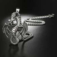 Pendentif Dragon Maléfique en Alliage de Cuivre Style Américain et Européen 2026, Collier Flamme Unisexe Tendance Rétro Punk Personnalisé, Cadeau