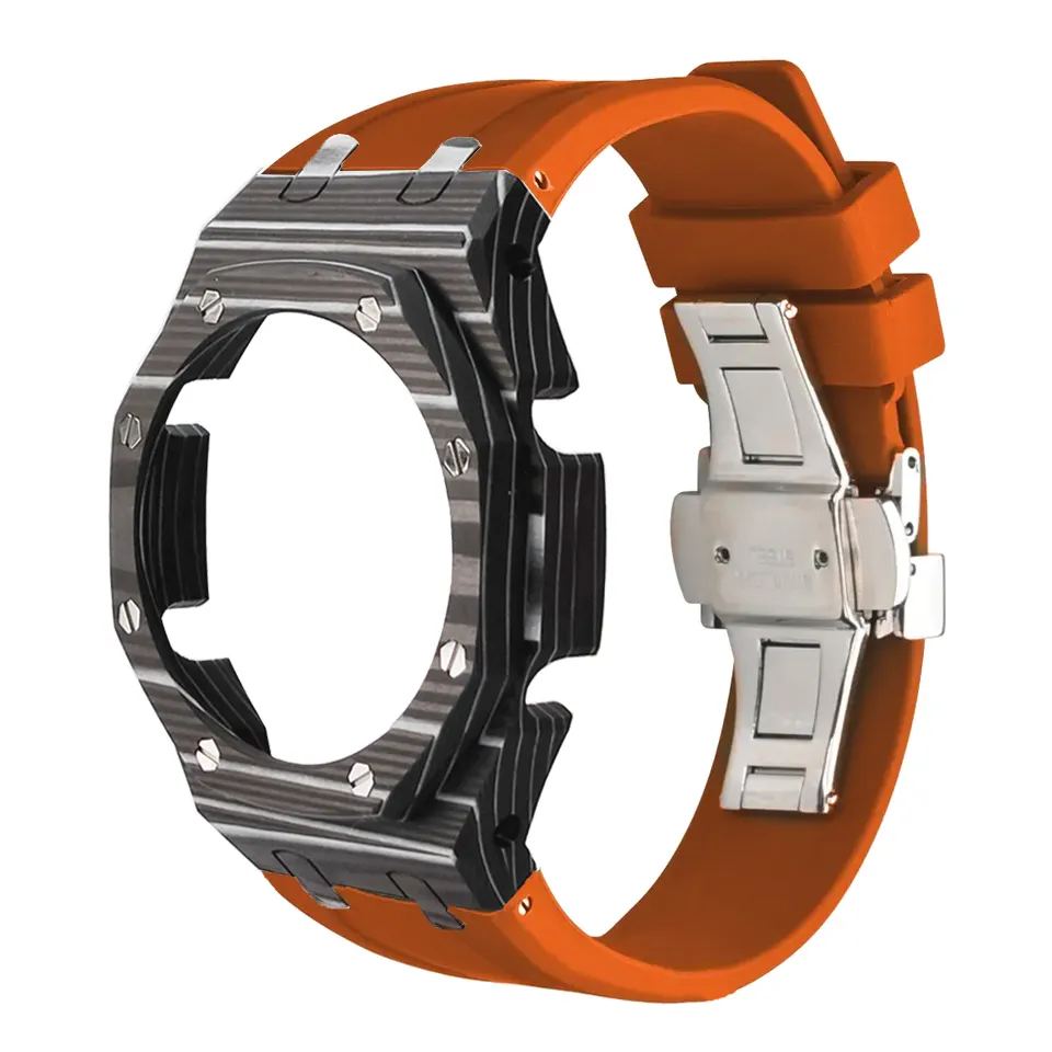 Eraysun G Shock Ga 2100 bande métallique en acier inoxydable Mod Kit de Modification montre boîtier brasé au carbone pour bracelet en Silicone Casio