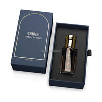 Boîte d'emballage de parfum d'huile essentielle d'oud de luxe avec couvercle, boîte de flacon d'attar magnétique rigide personnalisée en usine, 3 & 6 & 12 ml