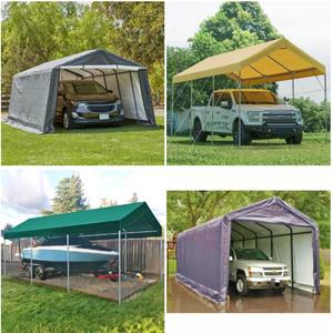 Auvent de voiture robuste avec cadre en acier galvanisé et toit en polycarbonate résistant aux UV pour la protection des véhicules en extérieur - Product Image 3