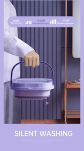 Fashion Rechargeable <b>Mini</b> Skin-friendly 8L Large Folding Portable Capacity Separate Water Basket Washing Machine <b>Mini</b> Skin-frien - Product Image 2