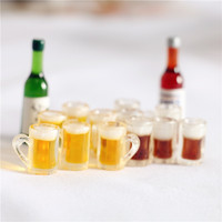 Venta al por mayor de accesorios en miniatura de resina para casa de muñecas: tazas de cerveza, detalles de espuma realistas para dioramas de pub, fundición, Navidad, Pascua
