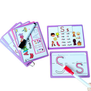 Mot flash carte phonétique lettres d'éducation précoce peuvent être frottées et écrites carte puzzle jouet Flashcard - Product Image 6