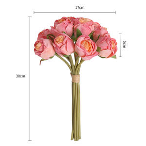 Nouvelles fleurs artificielles en soie faites à la main pour mariage, bouquet de 12 roses avec bordure en forme de <span class=keywords><strong>banane</strong></span>, décoration de table pour la maison et l'hôtel, rentrée scolaire - Product Image 4
