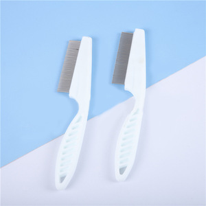 <b>Pet</b> Flea Comb Fine Tooth Steel Pin Dog Cat Grooming Small And Large Size Plastic Handle Cleaning Tool - Product Image 1