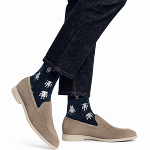 Chaussettes en bambou pour hommes, 82% fibre <span class=keywords><strong>de</strong></span> bambou, antibactériennes, respirantes, écologiques, motif dessin animé, usage professionnel, chaussettes décontractées, usine ODM - Product Image 1