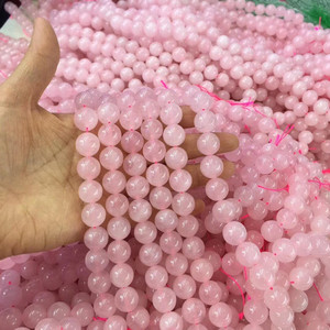 ลูกปัดคริสตัลธรรมชาติ ลูกปัดหินโรสควอตซ์ธรรมชาติสำหรับทำเครื่องประดับ ขายส่ง - Product Image 1